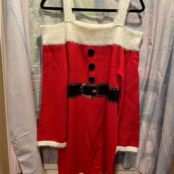 Xhilaration Woman’s Soft Sext Off The Shoulder Christmas Dress L - Picture 1 of 15